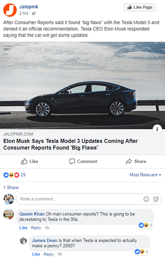 tesla consumer reports